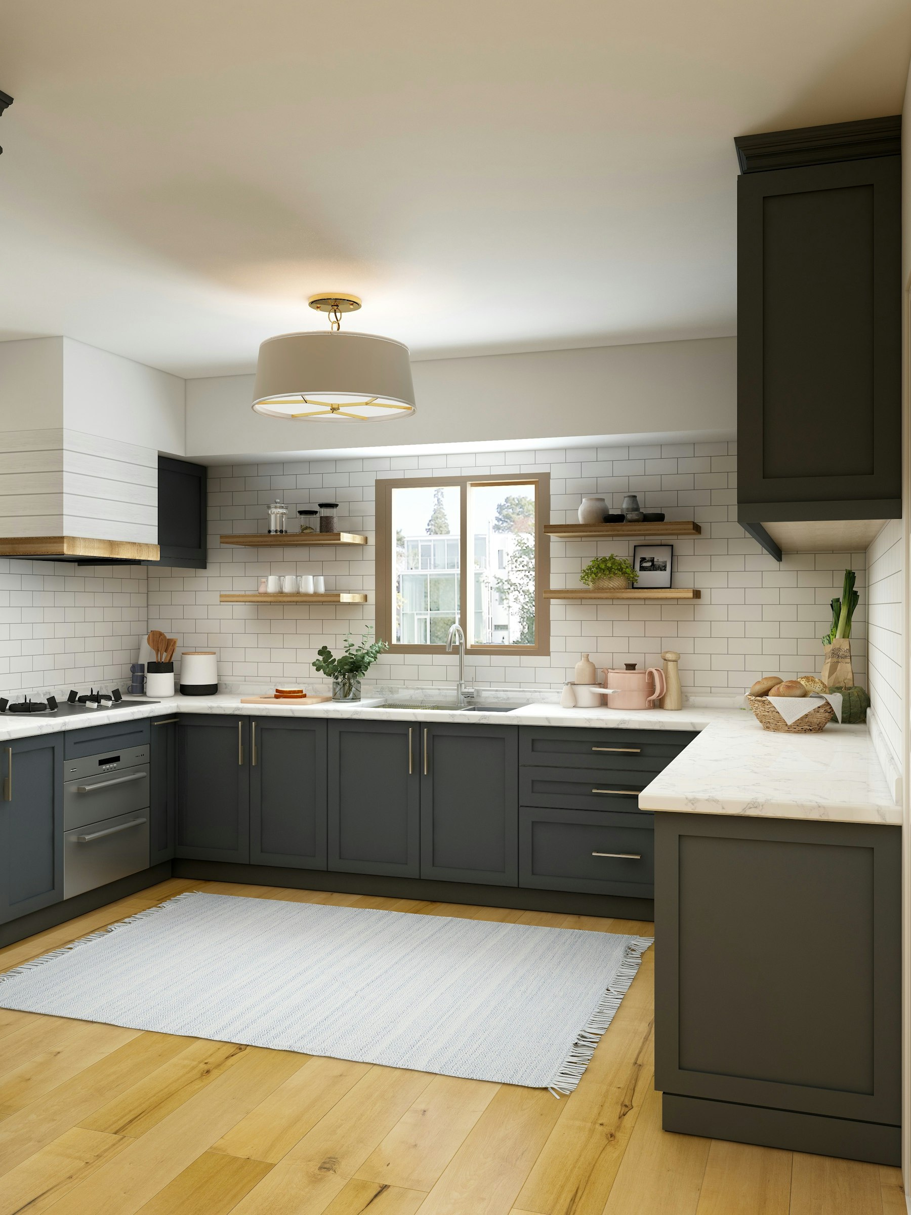 Traditional kitchen with warm finishes